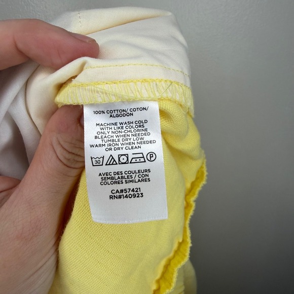 Loft Outlet Yellow Cotton High Rise Straight Leg Crop Pants Size M - Picture 8 of 10